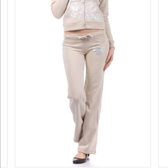 Taupe Stone Light Beige Set 2 piece sweatsuit - Picture 2 of 2